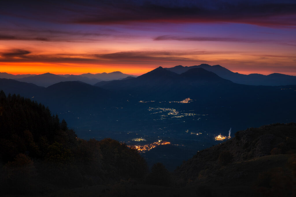 Panorama notturno su Rotonda e Latrico - Foto di Francesco Lemma